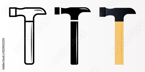 Hammer icon set. Hummer sign. for mobile concept and web design. vector illustration on white background