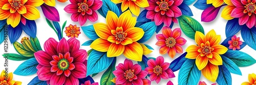 Wallpaper Mural Delicate Floral Line Art Pattern - Elegant Design Torontodigital.ca