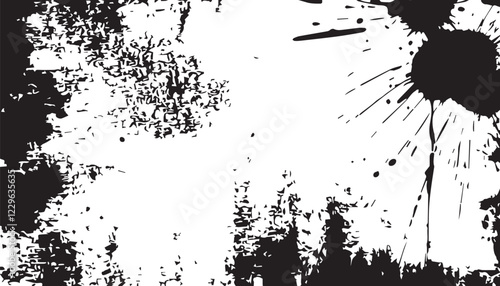 Black and White Abstract Grunge Texture background. Grunge Distressed Paint Background Overlay Texture. 