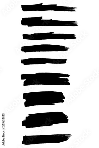 Vintage Marker Strokes. Retro-style black ink streaks with an authentic hand-drawn effect.