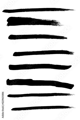 Abstract Ink Lines. Dark, strong marker strokes with a natural fade, perfect for creative designs.