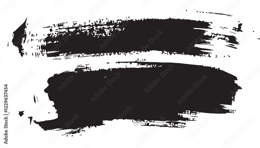 Fototapeta premium Black brush strokes on white background. Abstract Monochrome Grunge Background. Brush stroke paint texture background. 