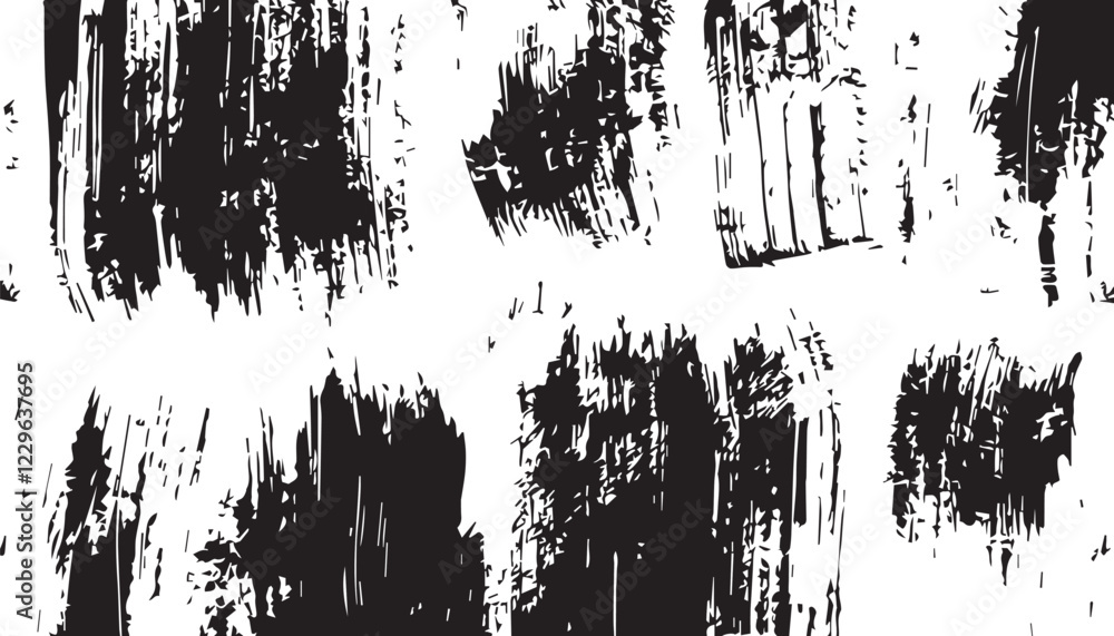 Black brush strokes on white background. Abstract Monochrome Grunge Background. Brush stroke paint texture background. Black brush strokes on white background. Abstract Monochrome Grunge Background. Brush stroke paint texture background.