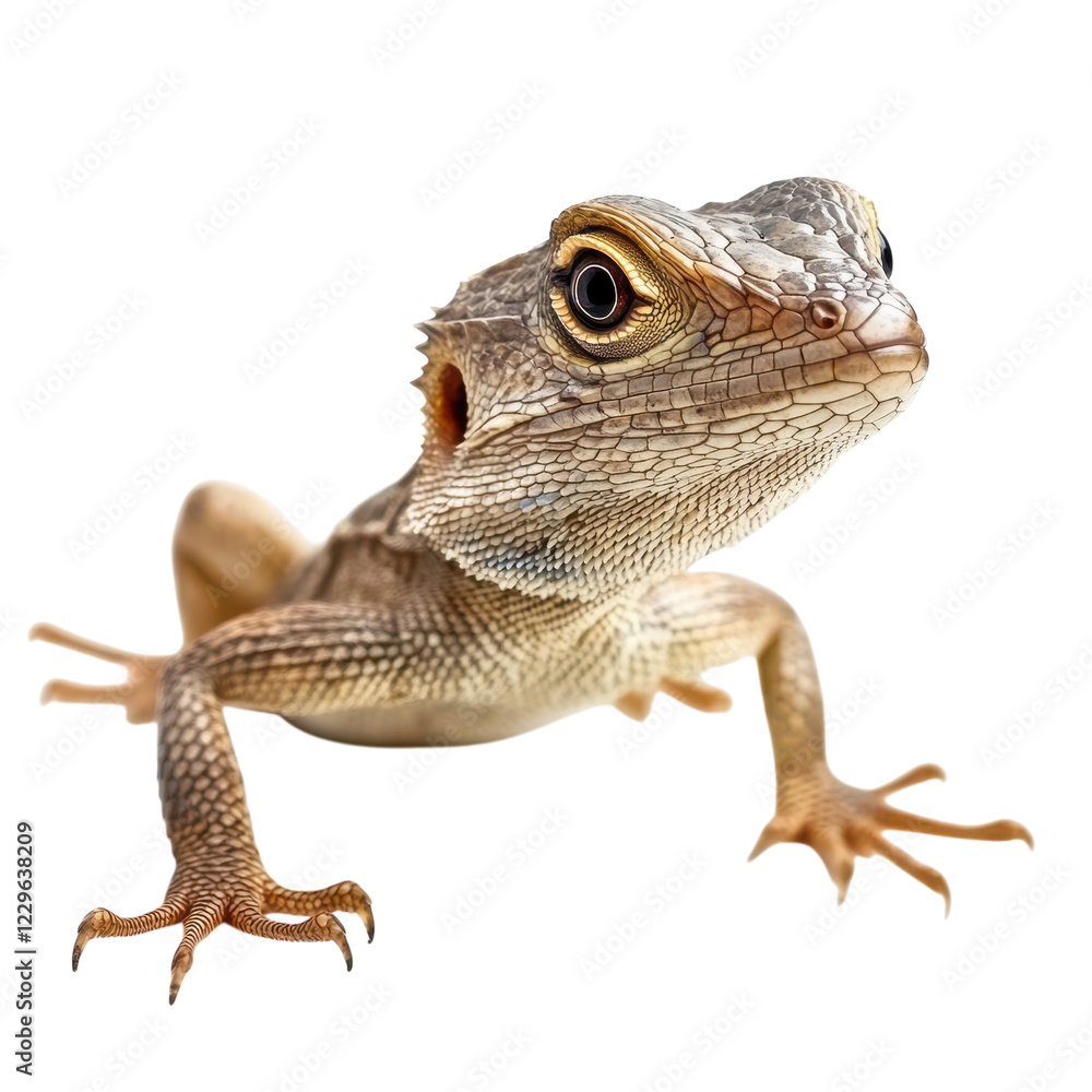 Naklejka premium Lizard on White Background on transparent background.