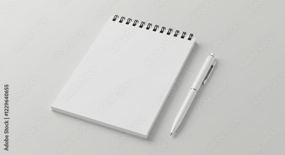 A blank spiral notebook and a white pen placed on a clean, neutral background, symbolizing creativity, writing, and fresh ideas in a minimalist and modern style. A blank spiral notebook and a white pen placed on a clean, neutral background, symbolizing creativity, writing, and fresh ideas in a minimalist and modern style.