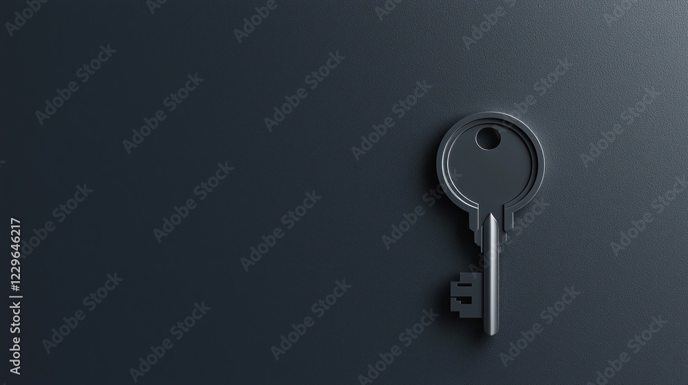 Close-Up of House Key with Minimalist Keychain Close-Up of House Key with Minimalist Keychain