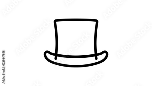 Cylinder hat symbol, black isolated silhouette