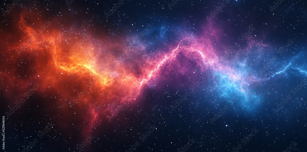 Fototapeta premium Stunning Nebula Space Background Red Blue Cosmic Art