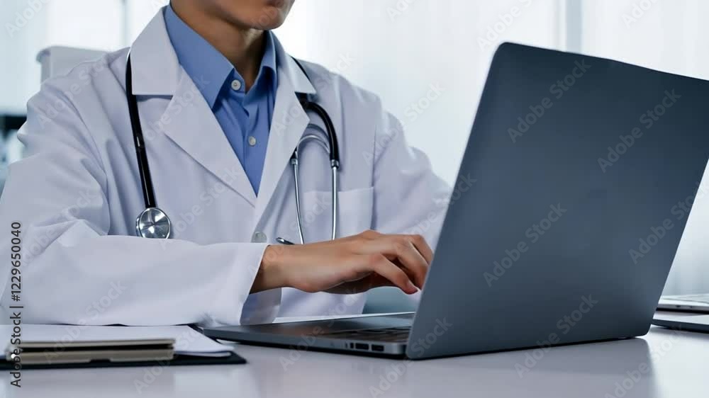 Doctor virtual consultation on laptop or Online medical professional using telehealth Doctor virtual consultation on laptop or Online medical professional using telehealth
