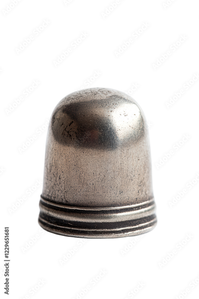 Isolated Plain Silver Thimble Isolated Plain Silver Thimble