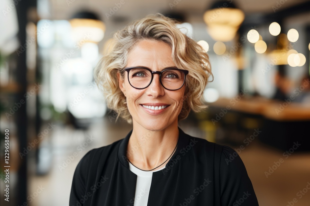 Portrait of a confident businesswoman smiling in a modern office environment Portrait of a confident businesswoman smiling in a modern office environment