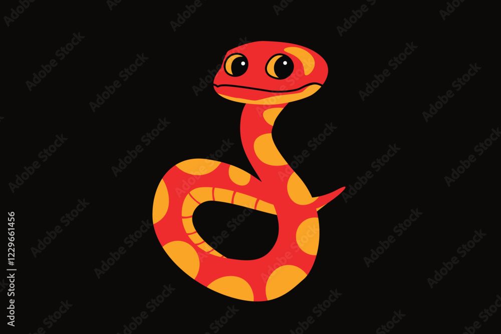 Fototapeta premium Snake Illustration on a Black Background