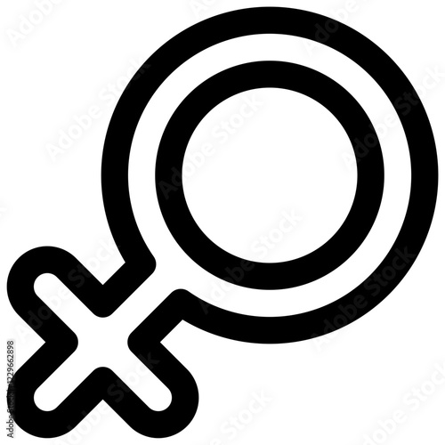 Female symbol. Editable stroke vector icon.