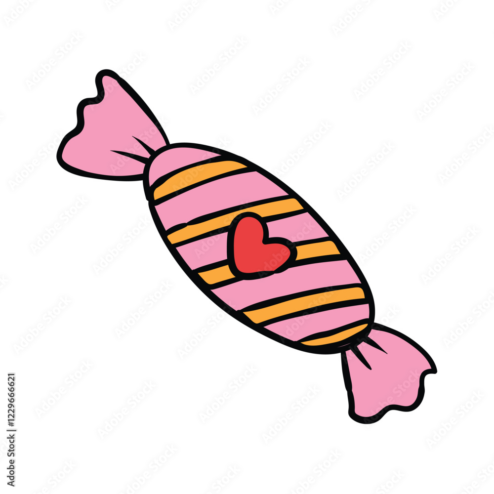 candy valentine doodle illustration hand drawn candy valentine doodle illustration hand drawn