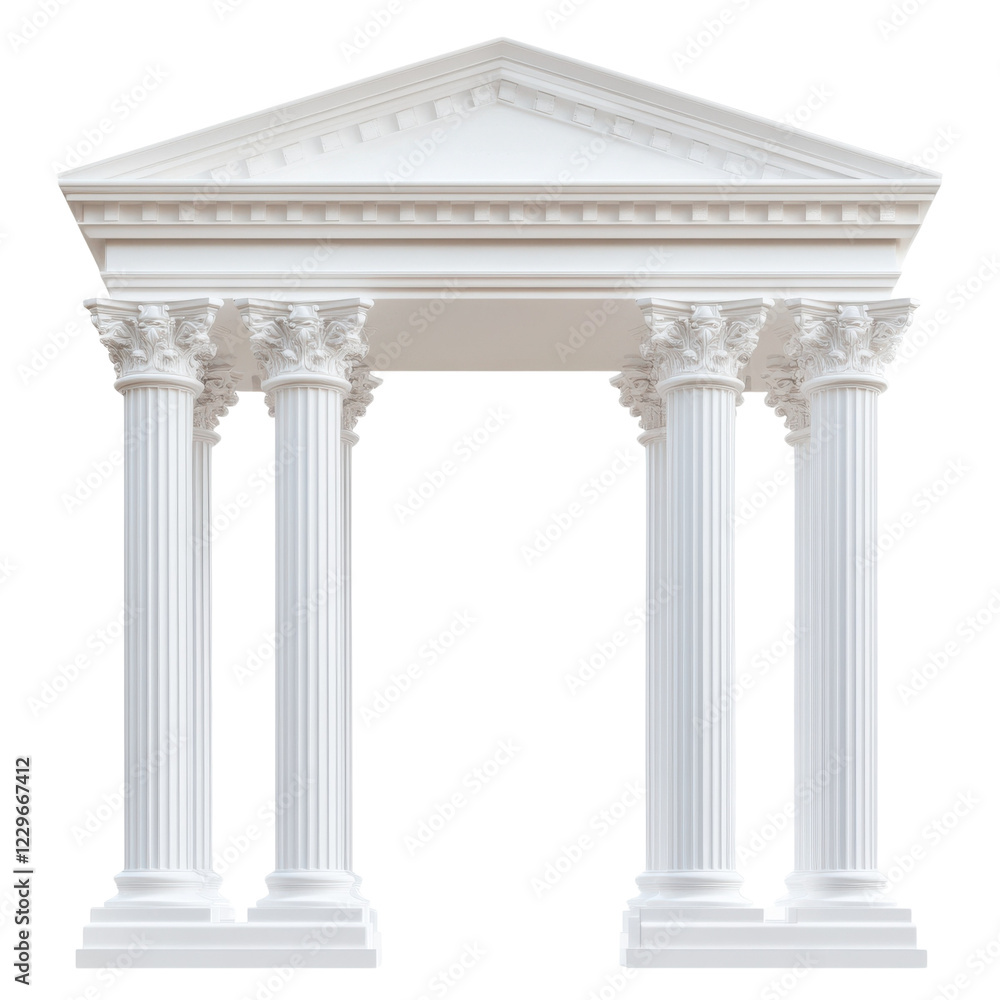 White Columned Structure Design on transparent background. White Columned Structure Design on transparent background.