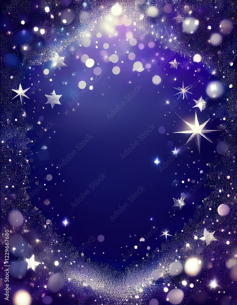 Fantasy star border frame with sparkling glitter bokeh and lights with copy space graphic resource
Fantasy star border frame with sparkling glitter bokeh and lights with copy space graphic resource