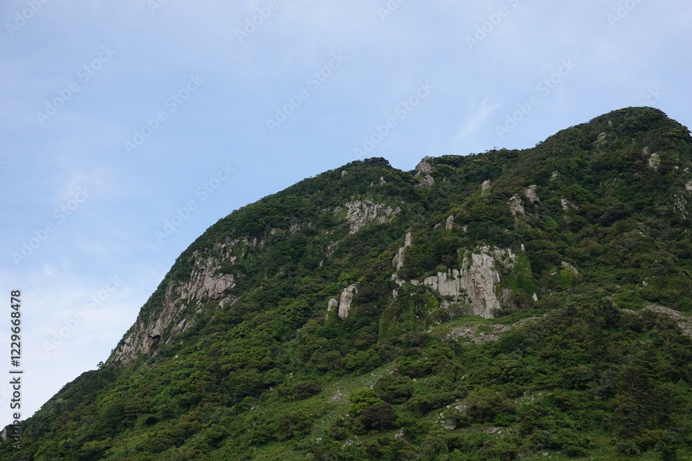 Naklejka premium 제주도 산 섬 자연 