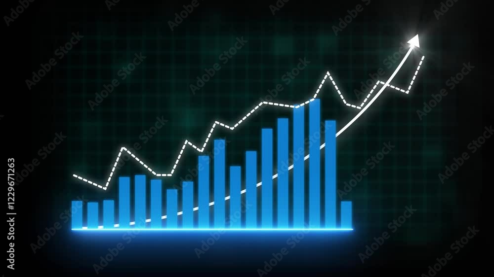 Business growth concept in allusive graph chart showing marketing sales profit increasing to future target . Excellent financial status of corporate business rise up . Business growth concept in allusive graph chart showing marketing sales profit increasing to future target . Excellent financial status of corporate business rise up .