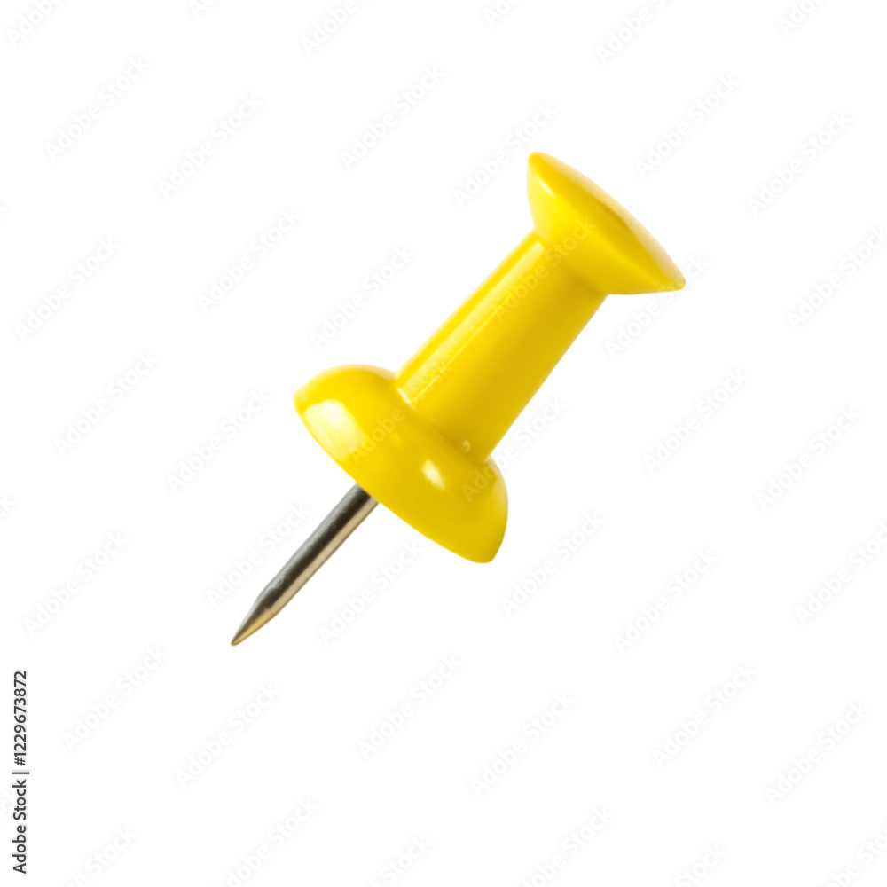 Yellow thumbtack isolated on transparent background Yellow thumbtack isolated on transparent background