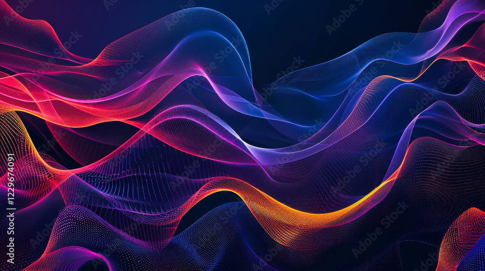 Obraz premium Abstract background with colorful wavy lines