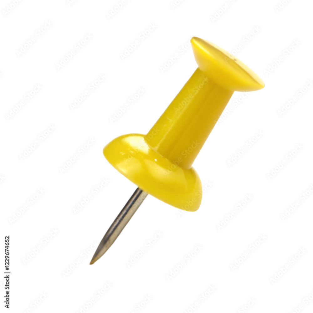 Yellow thumbtack isolated on transparent background Yellow thumbtack isolated on transparent background