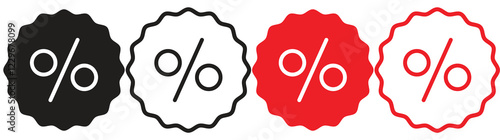 Discount icon, Percentage, finance percent offer tag, Shopping Sale label, , promotion commission icons button, vector, sign, symbol, logo, Discount, percentage icon symbol on white background