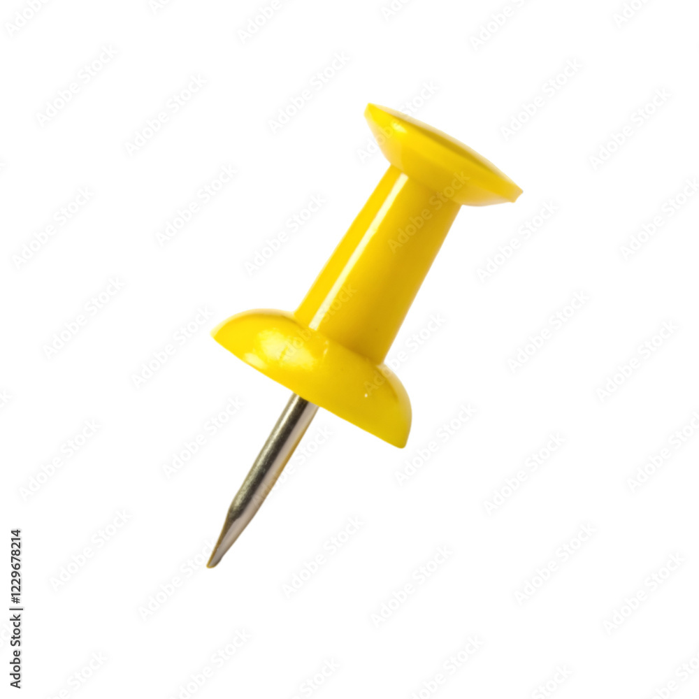 Yellow thumbtack isolated on transparent background Yellow thumbtack isolated on transparent background