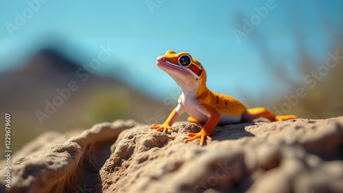 Western Banded Gecko in a Desert Habitat photo