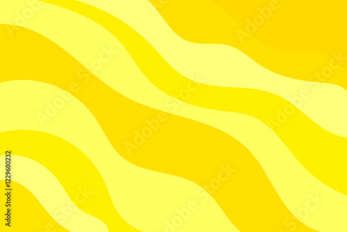 Aesthetic groovy neon yellow color backdrop, wavy natural texture background. Abstract waves wallpaper. Nature organic curvy landscape with lights, presentation, social media, poster, web banner