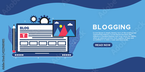 Blogging concept with banner design