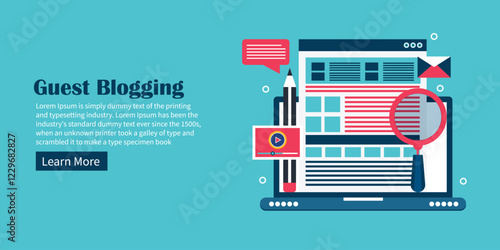 Guest blogging concept with banner