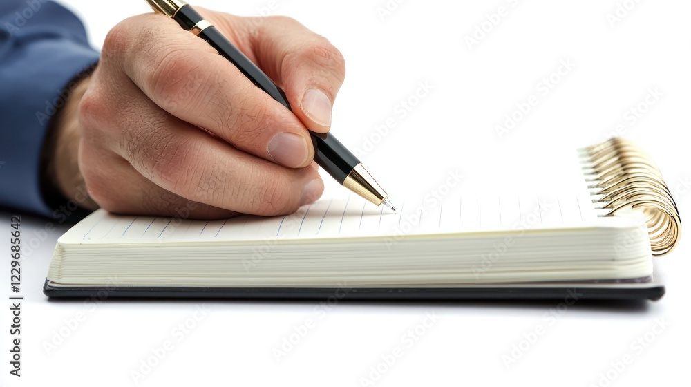 A content writer holding a pen and notebook, with a white background showcasing creativity and focus. A content writer holding a pen and notebook, with a white background showcasing creativity and focus.
