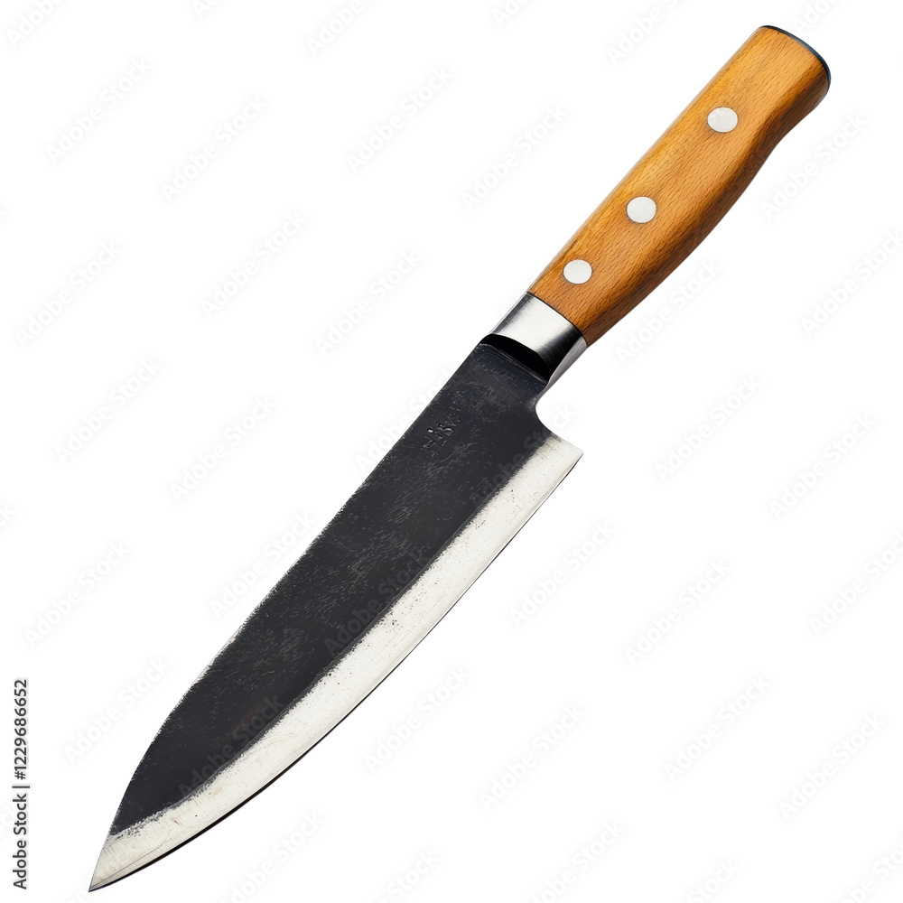 Sharp Chefs Knife White Background on transparent background. Sharp Chefs Knife White Background on transparent background.