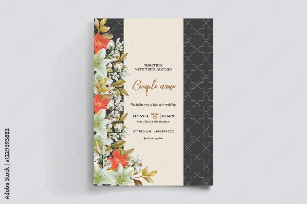 Obraz premium BRIDAL SHOWER FLORAL INVITATION TEMPLATE