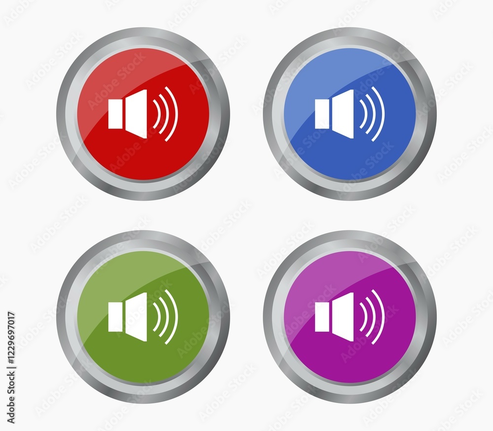 Volume button icon illustrated in vector on white background Volume button icon illustrated in vector on white background