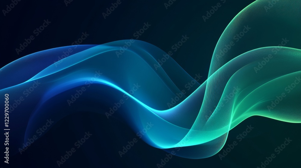 Abstract Blue and Green Wave Design - Modern Graphic Background Abstract Blue and Green Wave Design - Modern Graphic Background
