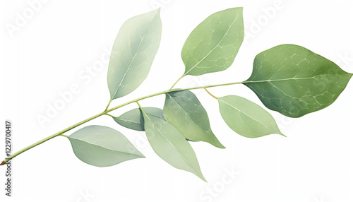 green leaves isolated on white