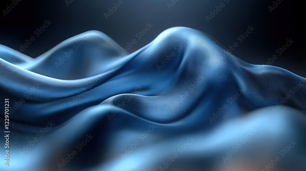 Obraz premium Abstract blue fabric waves.