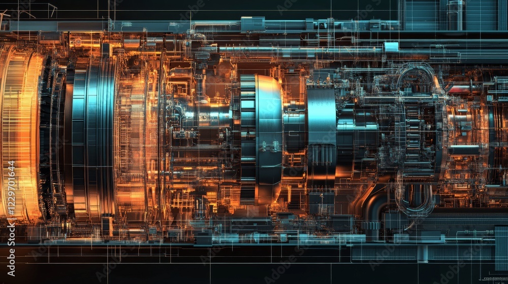 Schematic of a combined-cycle power plant featuring gas and steam turbines, high-detail, corporate presentation-ready. Schematic of a combined-cycle power plant featuring gas and steam turbines, high-detail, corporate presentation-ready.