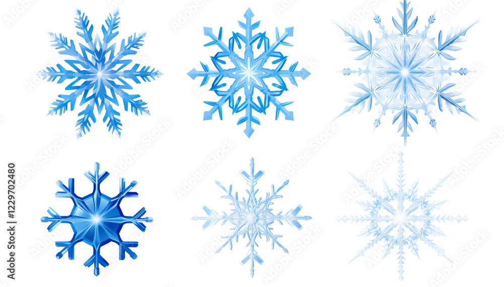 set of snowflakes set of snowflakes