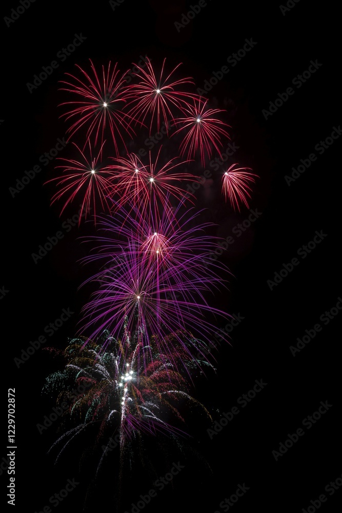 Fireworks in the night, Baden-Württemberg, Deutschland Fireworks in the night, Baden-Württemberg, Deutschland