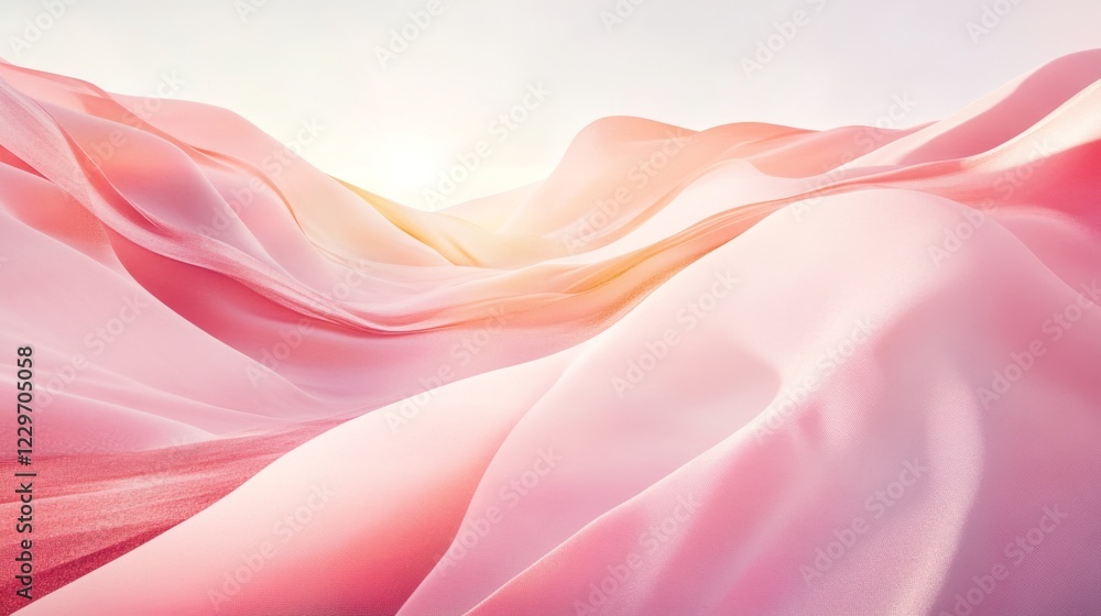 Obraz premium Pink Abstract Landscape: Soft Hues and Flowing Forms