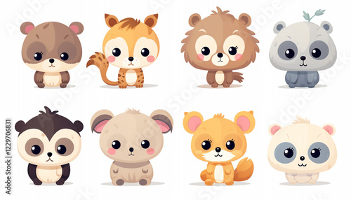 set of funny animals