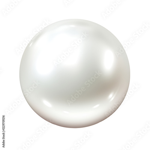 white pearl  isolated on white & transparent a background.