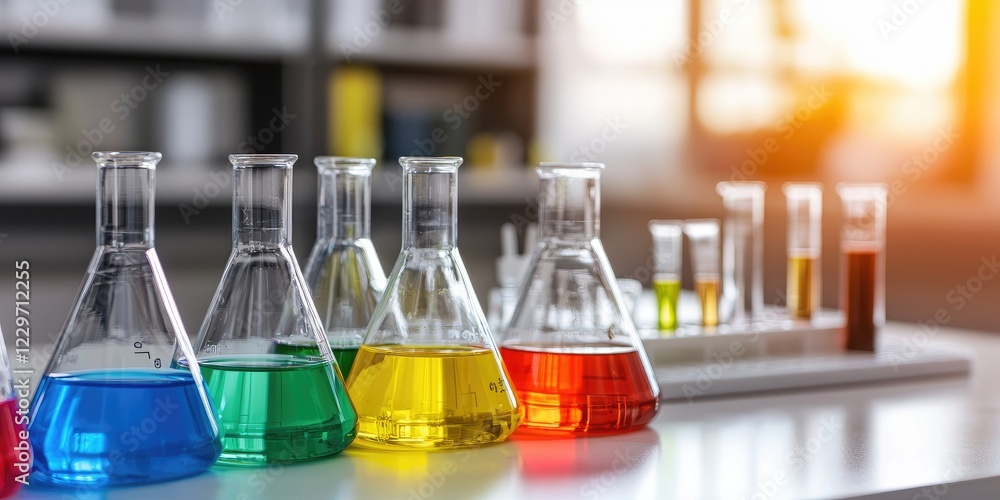 engaged students observing a chemistry experiment in a modern laboratory during an educational demonstration with colorful reagents engaged students observing a chemistry experiment in a modern laboratory during an educational demonstration with colorful reagents
