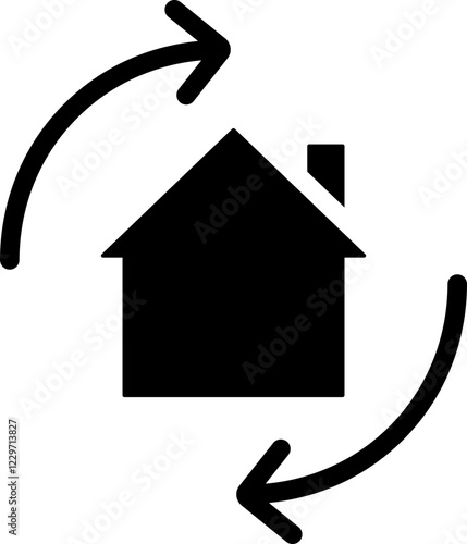 House Refinancing Glyph Icon