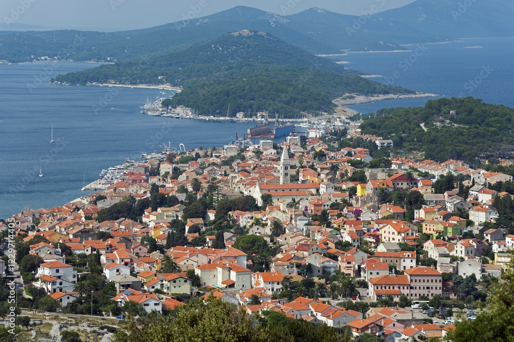 View of Mali Losinj, Losinj Island, Kvarner Gulf Bay, Croatia, Europe View of Mali Losinj, Losinj Island, Kvarner Gulf Bay, Croatia, Europe