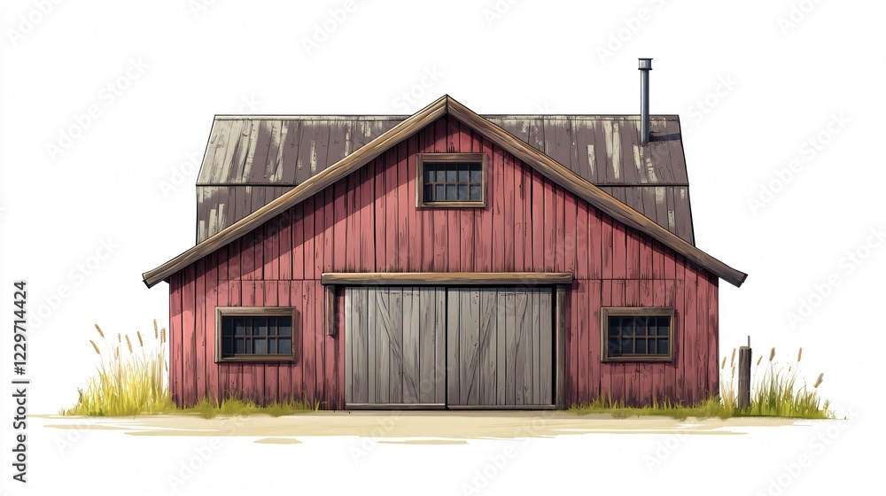 Rustic Farmhouse Backside Icon - Classic Traditional Countryside Wooden House Illustration for Design Projects Rustic Farmhouse Backside Icon - Classic Traditional Countryside Wooden House Illustration for Design Projects