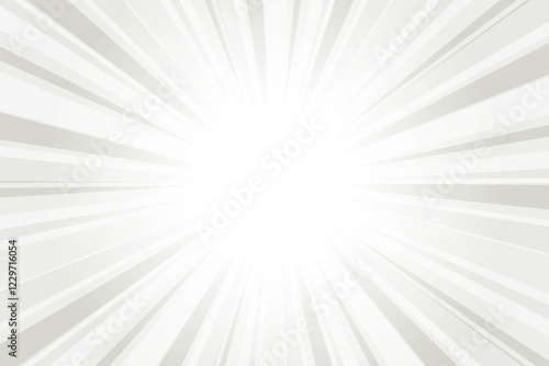 Gray background with white sun ray. Pattern of starburst. Abstract owl gray texture sunburst. Radial beam of sunlight. Retro background with flash.  sunburst flare background design.