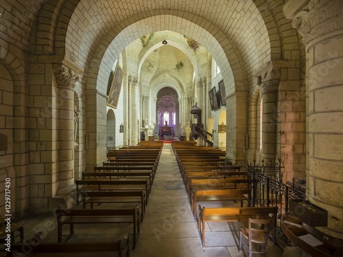 Saint-Ours Church, interior, Logis Royal, Loches, Indre-et-Loire, France, Europe photo